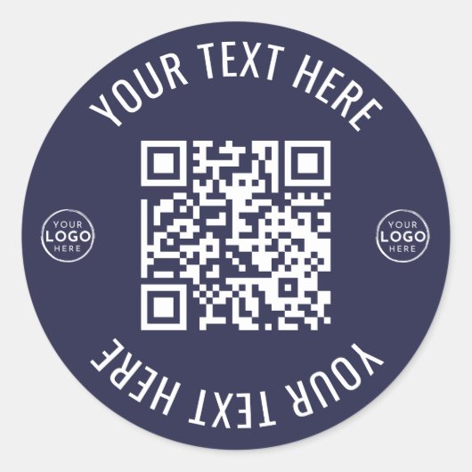 Business Logo QR Code Ronde Sticker (Voorkant)