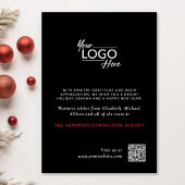 Business Logo QR Code Rood Kardinaal Kerst Zwart Feestdagenkaart