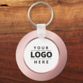 Business Logo QR Code Roos Gold Employee Sleutelha Sleutelhanger (Voorkant)