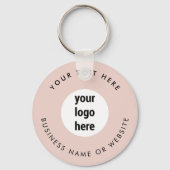 Business Logo QR Code Roze Minimalistische Zaken Sleutelhanger (Voorkant)