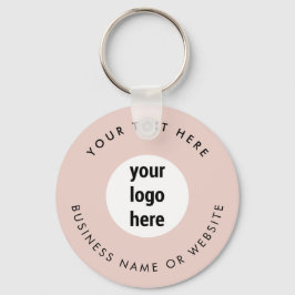 Business Logo QR Code Roze Minimalistische Zaken Sleutelhanger