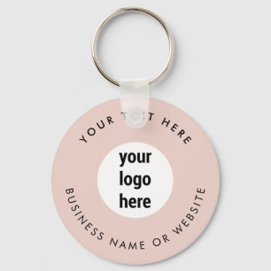 Business Logo QR Code Roze Minimalistische Zaken Sleutelhanger