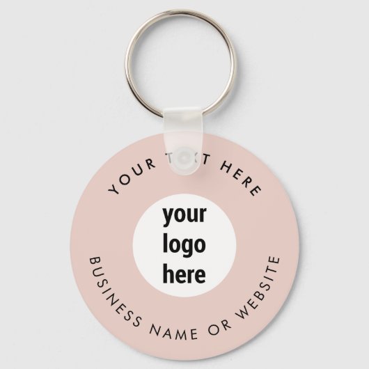 Business Logo QR Code Roze Minimalistische Zaken Sleutelhanger (Voorkant)