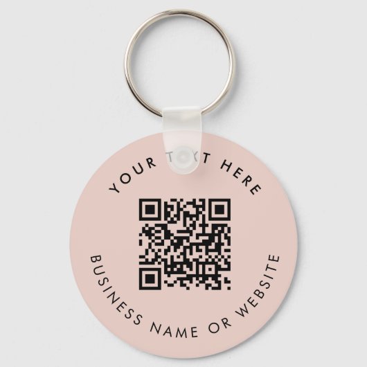 Business Logo QR Code Roze Minimalistische Zaken Sleutelhanger (Achterkant)