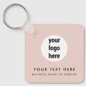 Business Logo QR Code Roze Minimalistische Zaken Sleutelhanger (Voorkant)