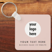 Business Logo QR Code Roze Minimalistische Zaken Sleutelhanger (Voorkant)