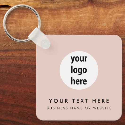 Business Logo QR Code Roze Minimalistische Zaken Sleutelhanger (Voorkant)