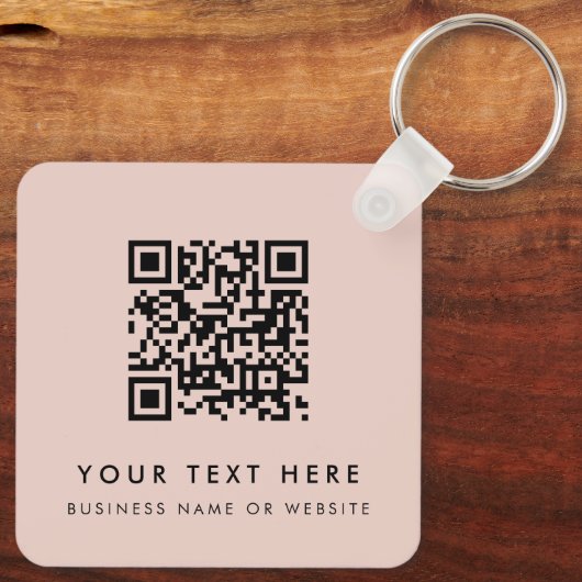 Business Logo QR Code Roze Minimalistische Zaken Sleutelhanger (Achterkant)