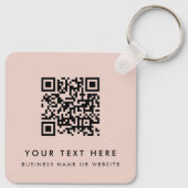 Business Logo QR Code Roze Minimalistische Zaken Sleutelhanger (Achterkant)