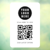 Business Logo QR Code Scan Here Simple Raamsticker (Vel 3)