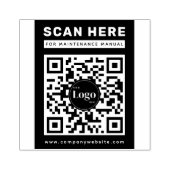 Business Logo Qr Code Scan Me Maintenance Manual Rubberstempel (Afrduk)