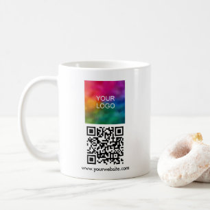 Business Logo QR Code Scan Me Sjabloon Wit Koffiemok