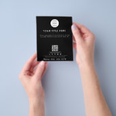 Business Logo QR Code Social Media Black Flyer (Hand)