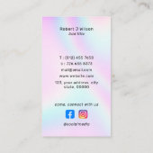 Business Logo QR Code Social Media Holografisch Visitekaartje (Achterkant)