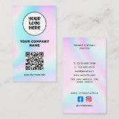 Business Logo QR Code Social Media Holografisch Visitekaartje (Voorkant / Achterkant)
