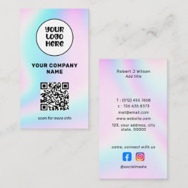 Business Logo QR Code Social Media Holografisch Visitekaartje