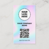 Business Logo QR Code Social Media Holografisch Visitekaartje (Voorkant)