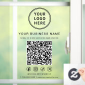 Business Logo QR Code Social Media Raamsticker (Huis)