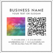 Business Logo QR Code Tekst Klant Sjabloon Tiny Sticker (Voorkant)