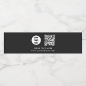 Business Logo QR Code Text Website Customer Gifts  Waterfles Etiket (Enkel label)