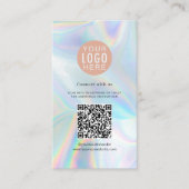 Business Logo QR Code Typografie Holografisch Visitekaartje (Voorkant)