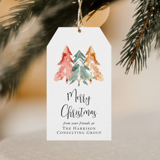 Business Logo QR Code Vrolijk Kerstfeest Cadeaulabel