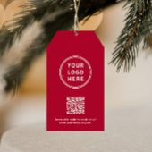 Business Logo QR Code Vrolijk Kerstfeest Cadeaulabel