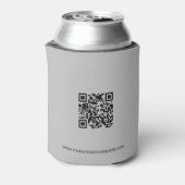 Business logo QR code website Grijs op maat Blikjeskoeler (Blikje Achterkant)