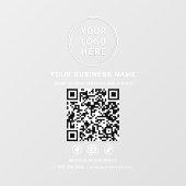 Business Logo QR Code White Lettering Raamsticker (Vel)
