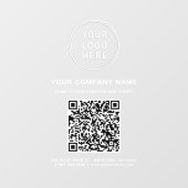 Business Logo QR Code White Raamsticker (Vel)