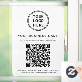 Business Logo QR Code White Raamsticker (Huis)