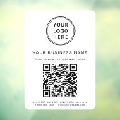 Business Logo QR Code White Raamsticker (Vel 3)