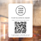 Business Logo QR Code White Raamsticker (Vel 2)