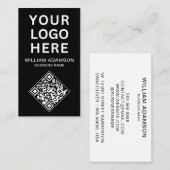 Business Logo QR-code | Wit & Zwart Professioneel Visitekaartje (Voorkant / Achterkant)
