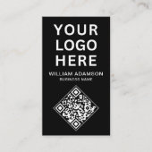 Business Logo QR-code | Wit & Zwart Professioneel Visitekaartje (Voorkant)