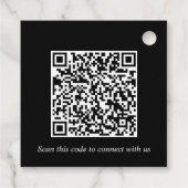 Business Logo QR Code Zwart Bedankt Bedankjes Labels (Achterkant)