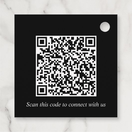 Business Logo QR Code Zwart Bedankt Bedankjes Labels (Achterkant)