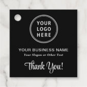 Business Logo QR Code Zwart Bedankt Bedankjes Labels (Voorkant)