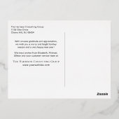 Business Logo Red Christmas Gold Folie Feestdagen Briefkaart (Achterkant)