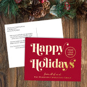Business Logo Red Christmas Gold Folie Feestdagen Briefkaart