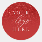 Business Logo Red Christmas Ronde Sticker (Voorkant)