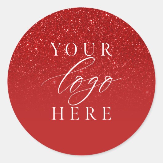 Business Logo Red Christmas Ronde Sticker (Voorkant)