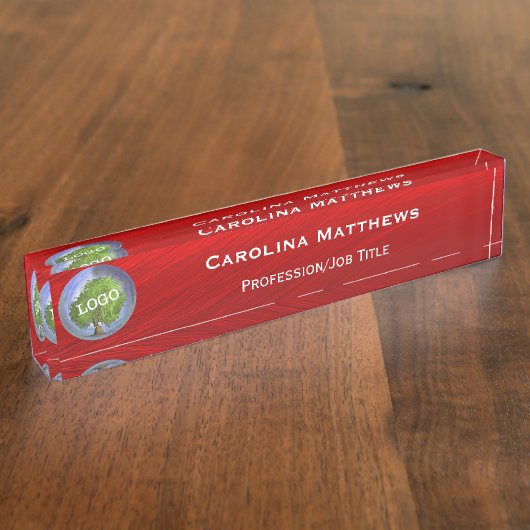 Business Logo Red Naambordje (Zijkant)