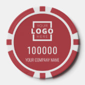 Business Logo Red Poker Chips (Voorkant)