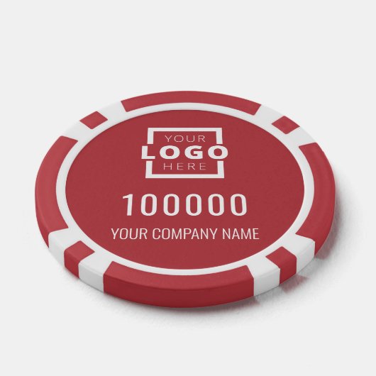 Business Logo Red Poker Chips (Enkel)