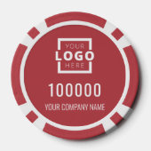 Business Logo Red Poker Chips (Achterkant)