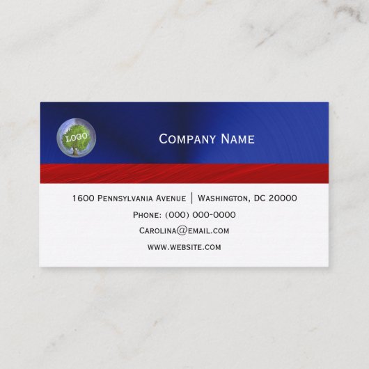 Business Logo Red White Visitekaartje (Achterkant)