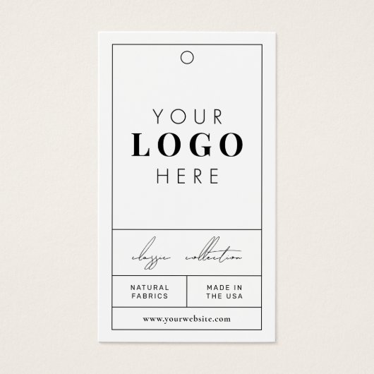 Business Logo Retail Hang Label Kleding Prijs Labe Visitekaartje (Voorkant)