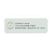 Business Logo Return Name Address Powder Blue Etiket (Voorkant)