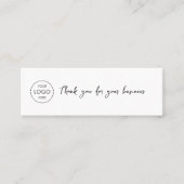 Business Logo Review Link QR-code Bedankt Wit Mini Visitekaartje (Voorkant)
